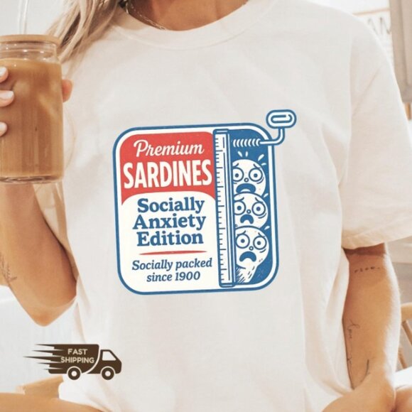 Retro Fish Tattoo Graphic Shirt, Foodie Shirt Aesthetic - Picture 1 of 3